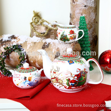 Fine New Bone China Christmas Ceramic Teapot Bulk                
                                    Quality Assured
